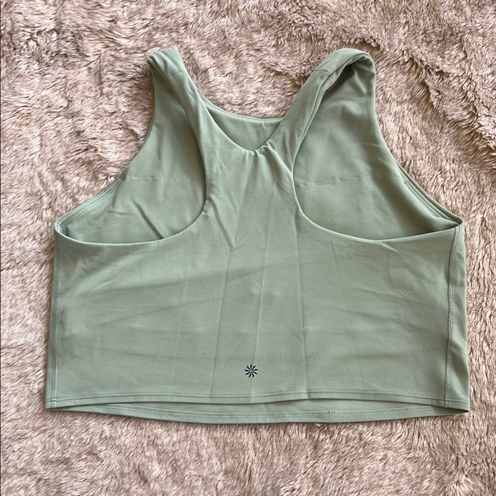 Athleta Green Sleeveless Boxy Crop Tank Top - Picture 2 of 7